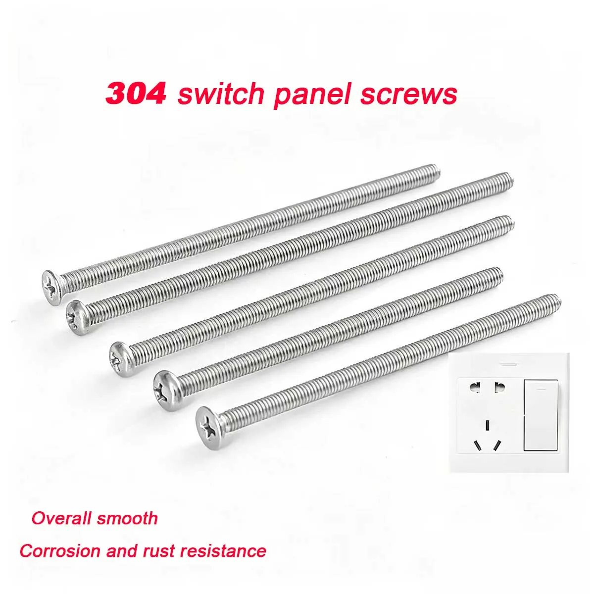 

86 Type Concealed Box Long Fastener M4 /304 Stainless Steel Electrical Switch Socket Panel Round Head Cross Extended Screw
