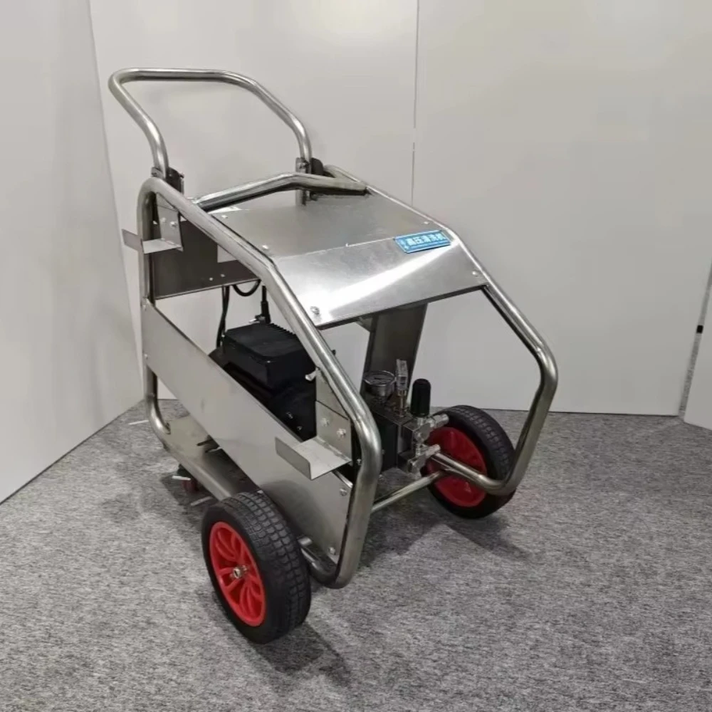 Durable Food Safe Stainless Steel Mobile Heavy Duty New High Pressure Cleaning Machine for Engine Triplex Pump for Food
