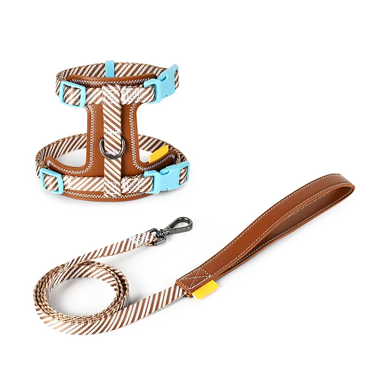 

Fashion Light Luxury Leather Cat Dog, Chest Strap Leash Small Dog Pet Rat Accessories