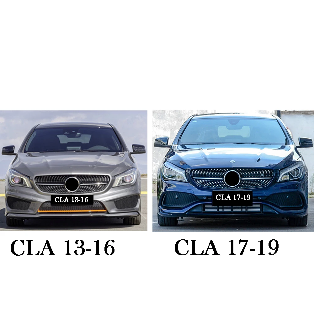 Front Bumper Racing Grill Billet Grille Cover For Mercedes-Benz W117 CLA-Class 2013-2019 Diamond