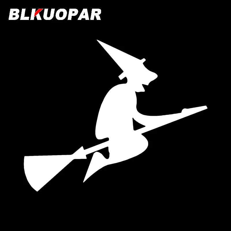 BLKUOPAR Witch Broomstick Car Sticker Personality Waterproof Scratch-Proof Decals Original Motorcycle Helmet Decor Car Styling