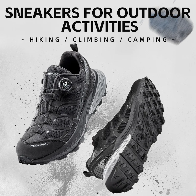 ROCKBROS Sports Shoes Men Women Bike Outdoor Activity Footwear Soft Breathable Unisex Hiking Climbing Camping Non-slip Sneaker