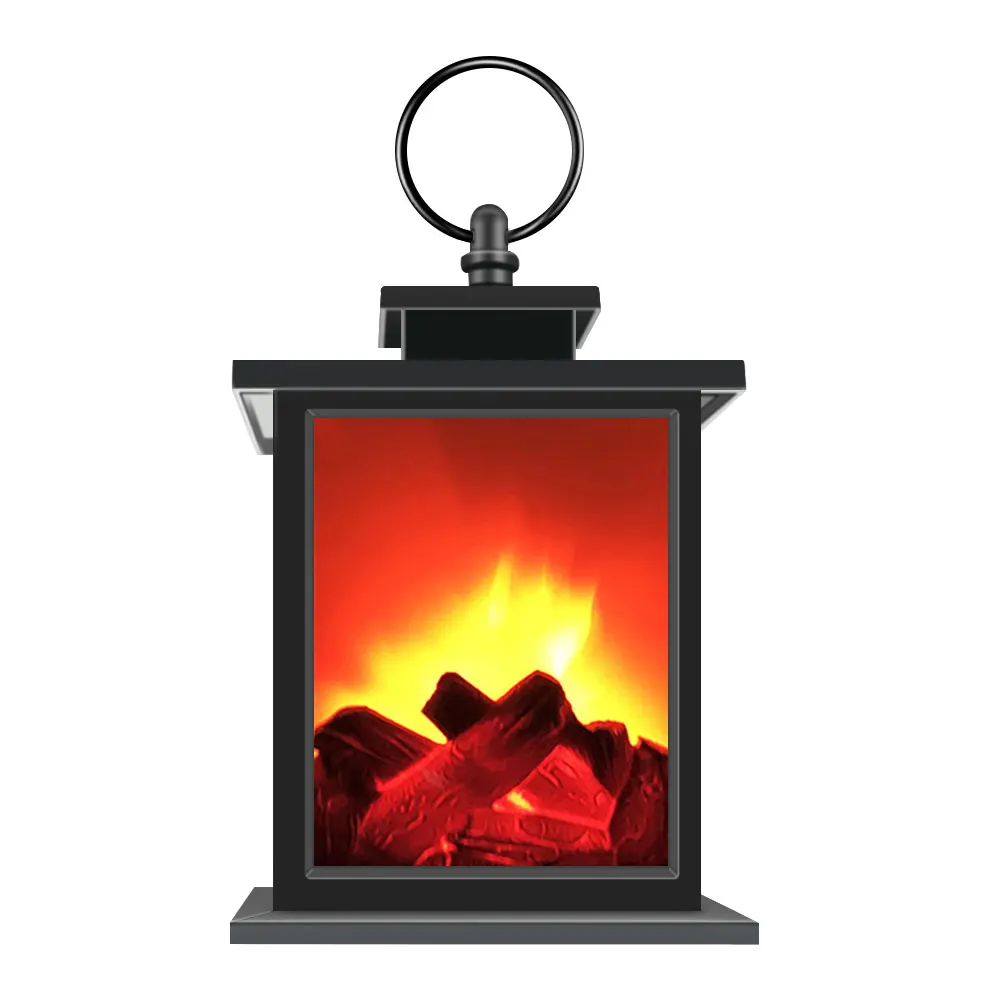 

3D Decorative Fake Fireplace Lantern Creative Led Flame Night Light Usb/battery Night Lamp Festive Room Decor Christmas Gifts