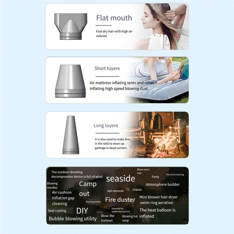 مروحة AA77 صغيرة الحجم توربينية عنيفة 110000 دورة في الدقيقة عالية السرعة عالية الأداء منفاخ خارجي لتنظيف السيارة #3