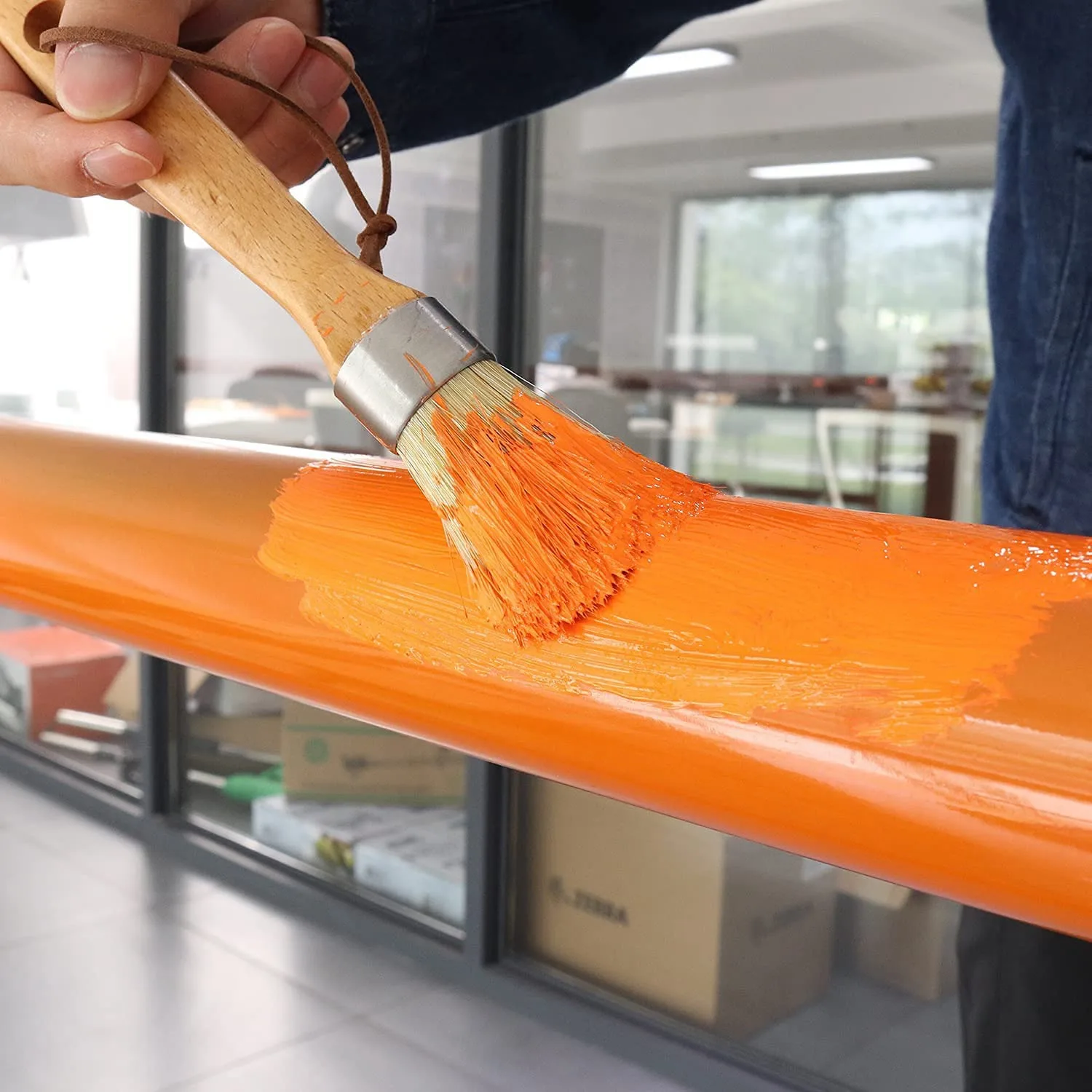 Pincel de cera para pintura de tiza magnética, 2 uds., para muebles, plantillas, proyectos de madera, acabado de cera, pintura con leche, Natural