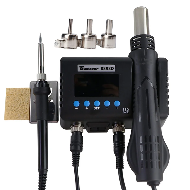 

2025 Trend Sumsour 8898D Professional Hot Air Soldering Rework Station, Digital Temperature Adjustable, EU Plug