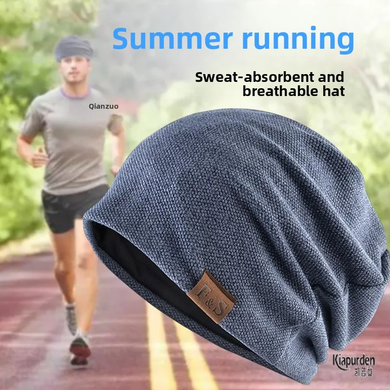 Gorro de Running para Hombre, Gorro para Dormir para Cabeza Calva, Gorro Deportivo de Verano Absorbente de Sudor de Secado Rápido con Protección Solar, Gorro de Algodón