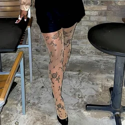 1 piece of women's jacquard floral tights for everyday sexy party club
