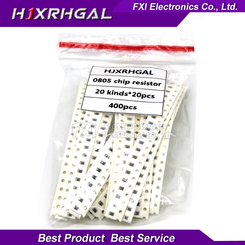 20Value*20PCS =400PCS 0805 5% SMD Resistor Kit   1/8W (10 ohm~1M ohm)  component diy samples kit new and original