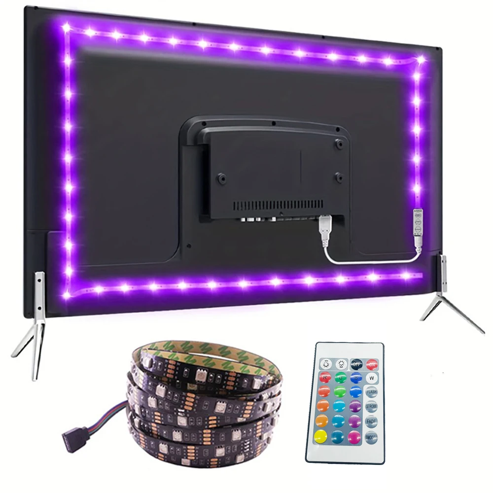 usb rgb led strip light para smarttv backlight decoracao de iluminacao para sala de estar quarto casa festa de natal 5v 5050 5m 01