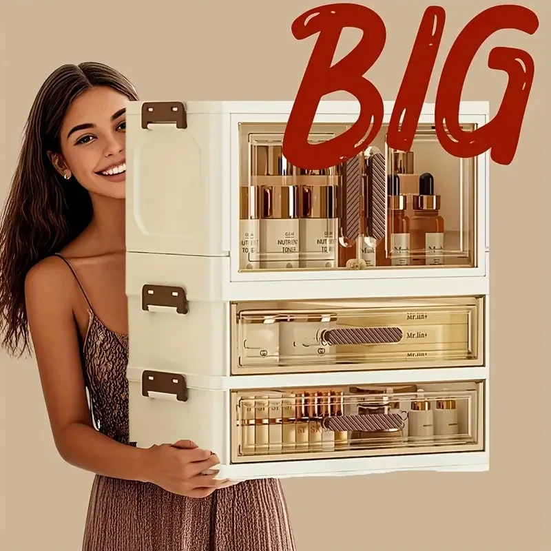 Light Luxury Household Drawer Cosmetics Storage Box Desktop Dresser Skin Care Products Mask Organizing Cabinet Storage Shelf
