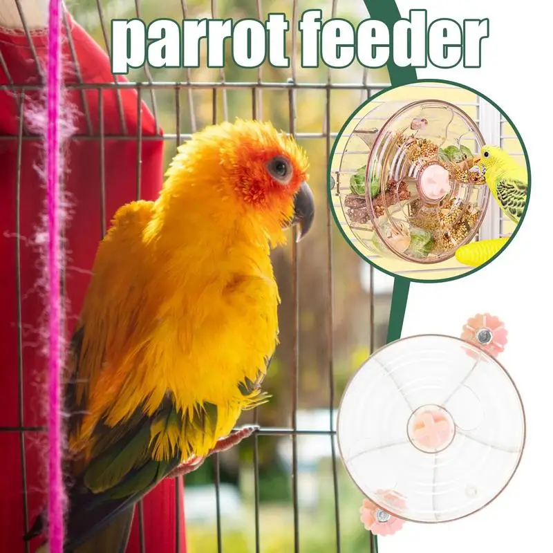 Bird Feeder Swivel Wheel Bird Intelligence Rotating Toys Parrots Swivel Wheel Rotating Chewing And Exercise Toys For Parakeets