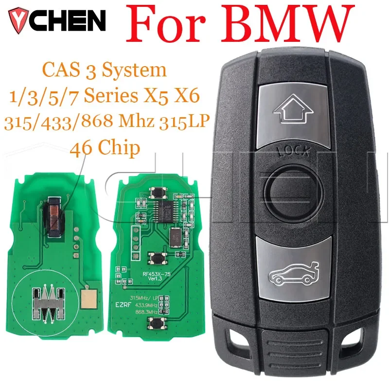 Zdalny inteligentny pilot 46 Chip 315LP 315/433/868MHz do BMW CAS3 System 1/3/5/7 Series X5 X6 E60 E61 E70 E71 E87 E90 Z4 Keyless Go