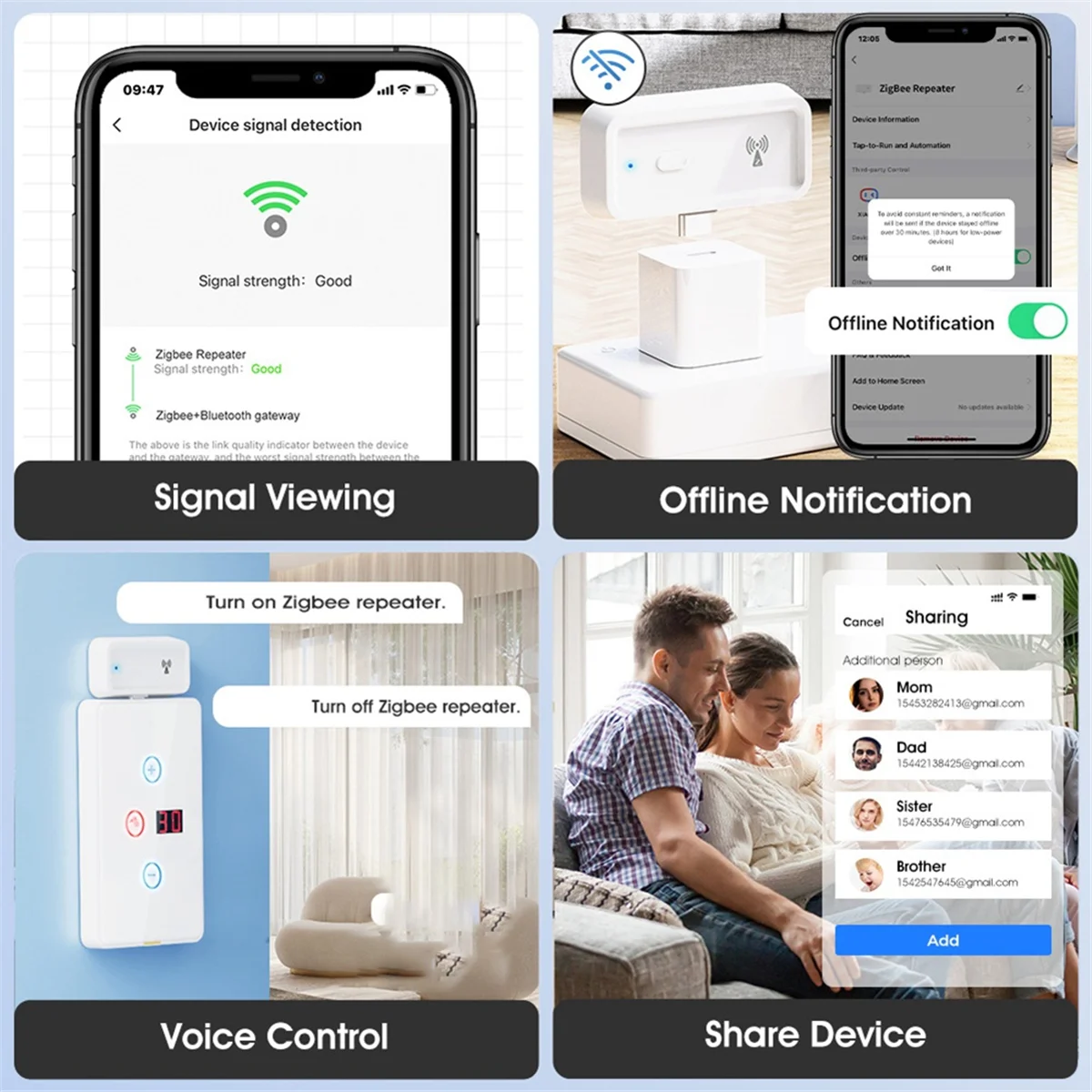 A62T-New Tuya Smart Home Zigbee Repeater Type-C Extender Signal Expansion Transmission Repeater Gateway Wireless Bridge