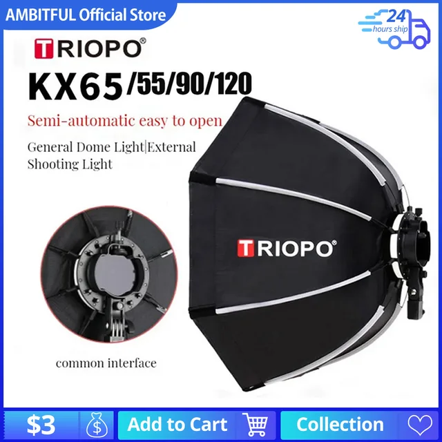 TRIOPO Octagon Softbox Dobrável