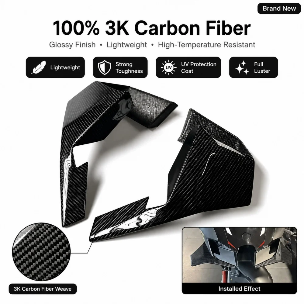For Kawasaki ZX-10RR ZX10-R 2022-2024 2025 100% carbon fiber motorcycle aerodynamic fixed wing racing wing side lower spoiler