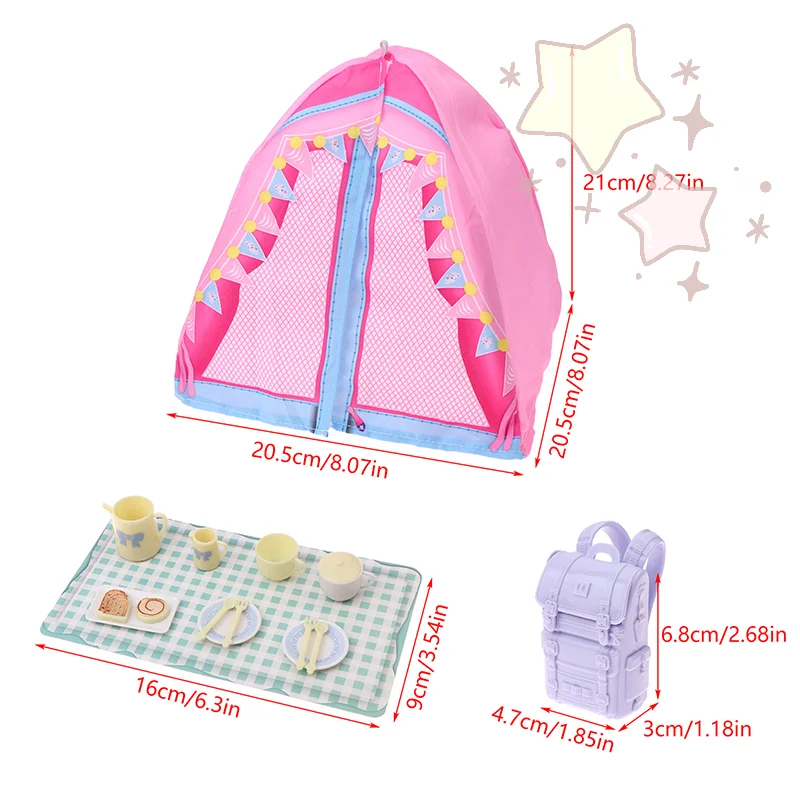Maßstab 1:12 Puppenhaus Miniatur Simulation Outdoor Camping Set Zelt Kit Picknick Liefert Micro Landschaft Diorama Foto Requisiten
