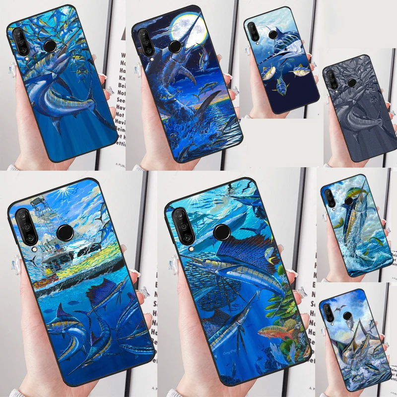 Blue Marlin Painting For Huawei Nova 5T 9 10 SE 12s 12i 11i Y91 Y90 Y60 Y70 Y72 Y61 P60 Pro P20 P40 P30 Lite Case