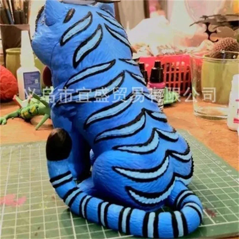 15cm 케이팝 데몬 헌터즈 호랑이 피규어 귀여운 애니메이션 호랑이 레진 조각품 새와 함께 판타지 홈 가든 정원 장식품