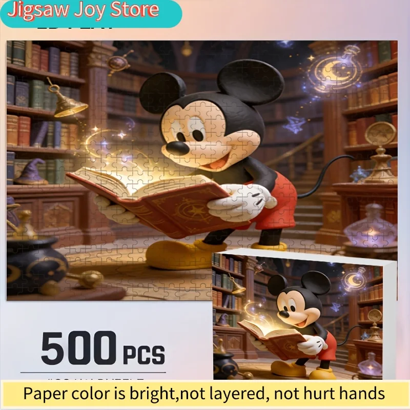 

2D Flat, Disney Stitch & Mickey Mouse Puzzle Suitable for Adults - Challenging Brain Teaser, Nostalgic Wall Decor for Home,,