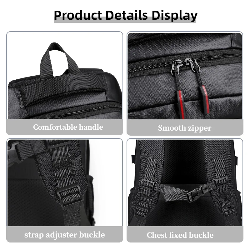 Zaino da lavoro multifunzionale da uomo, grande capacità, spazio di archiviazione multi scomparto, zaino da uomo d'affari, zaino per computer