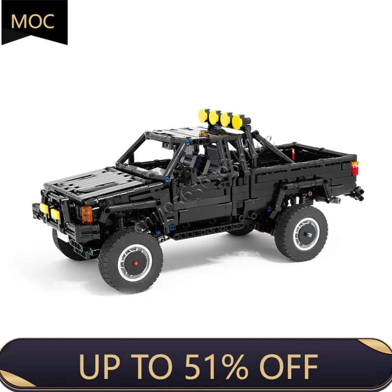 

НОВЫЙ 1589 шт. MOC «Назад в будущее» 4x4 SR5 Xtracab Грузовик Hilux Модель пикапа Креативная технология Детская игрушка Сборка Головоломка Подарки