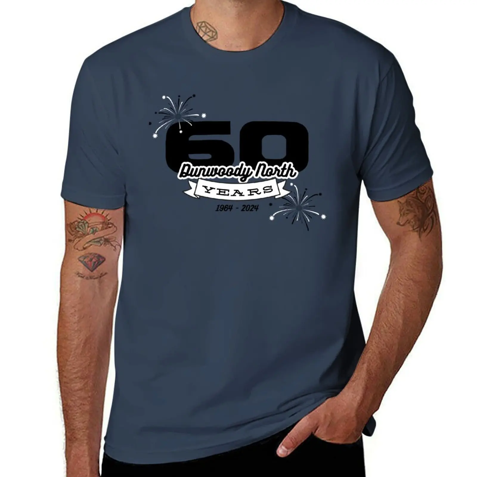 Dunwoody North Neighborhood Celebrates 60 Years T-Shirt Work Casual Loose Fit T-Shirt