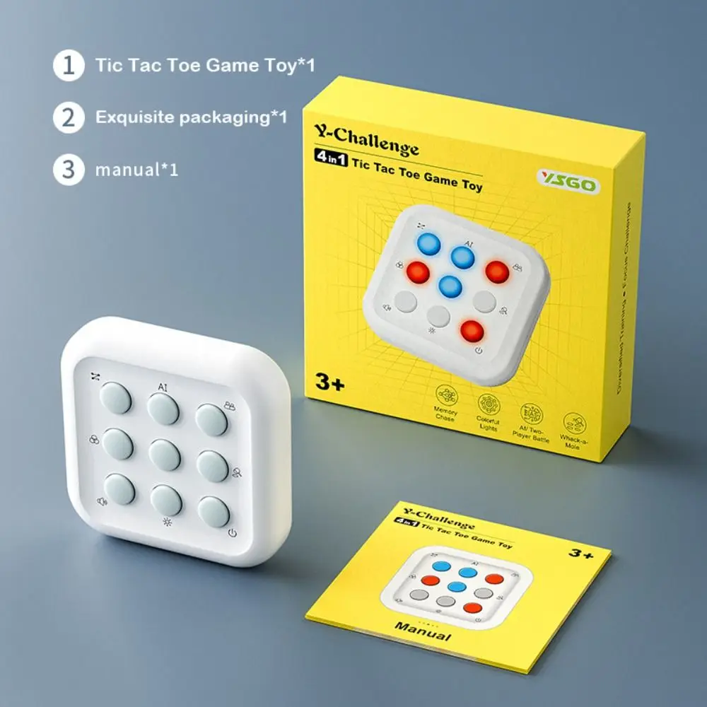 

Electric Tic-Tac-Toe Handheld Game Educational Montessori Handheld Puzzle Game Console Thinking Exercise Memory Growth