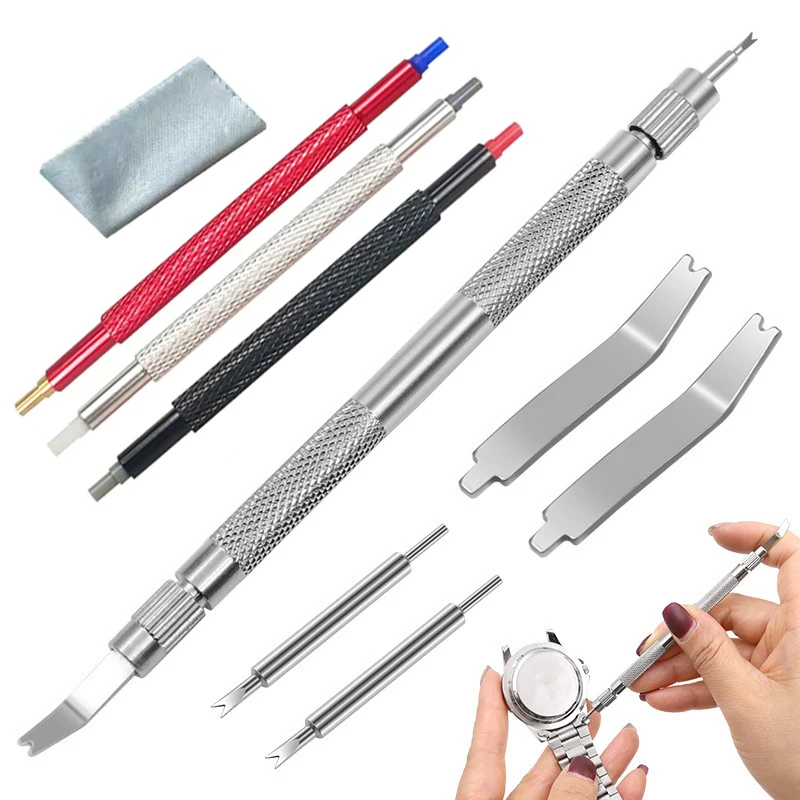 

Watch Repair Tool Spring Pine Needle Bar Pose Filed Barrette Repair Watch Strap Removal Watch Hand Pressers Pusher Fitting Set