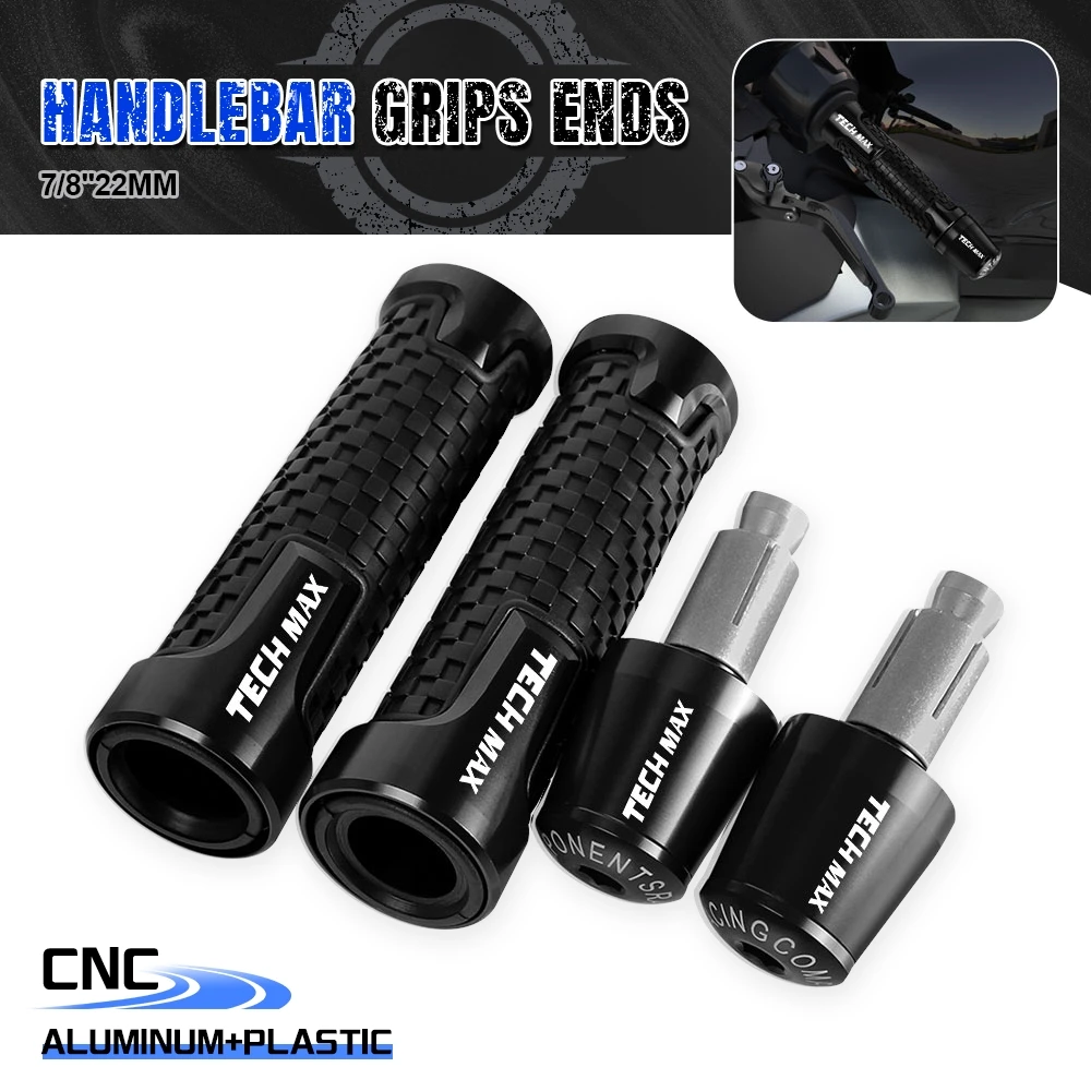 

FOR YAMAHA TMAX560 TECHMAX 2020 2021 2022 CNC Aluminum Motorcycle Accessories 7/8" 22mm Handlebar Hand Grips Handle Bar Ends Cap