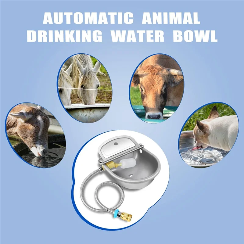 

AA21-Automatic Animal Drinking Water Bowl Livestock Farm Water Trough Dispenser Animal Utensils