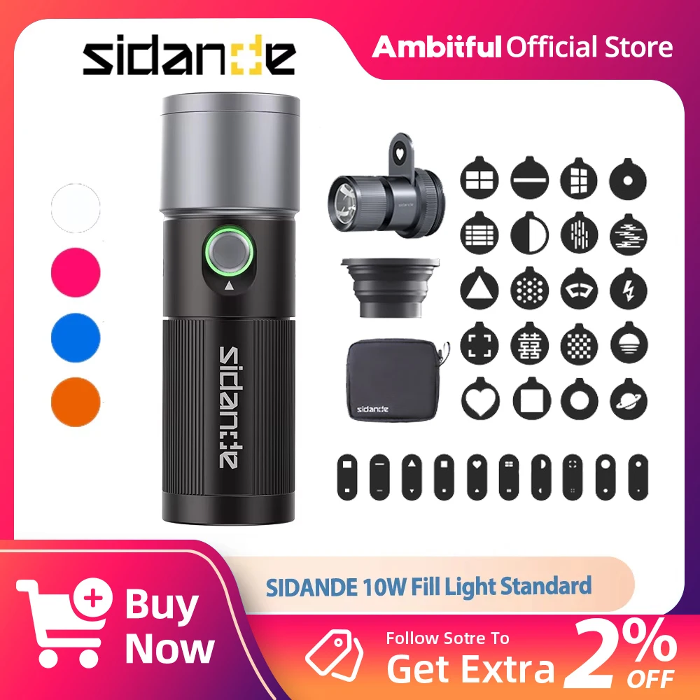 

SIDANDE 10W Projection Light Flashlight 4 hours Full-power output Four Color Built-in 8400mAh Rechargeable Battery