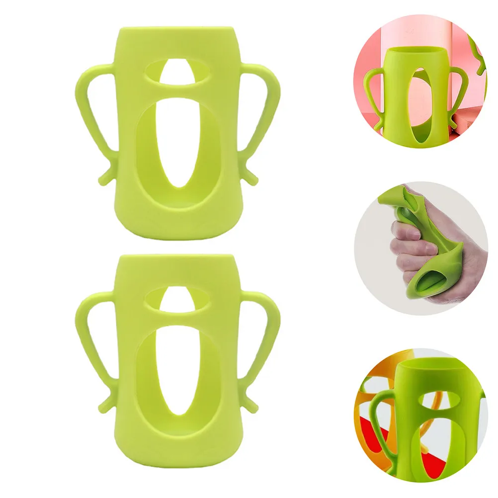 

2Pcs Silicone Feeding Bottle Covers Protective Drop Resistant Sleeve Anti Scald Infant Milk Bottle Cover Protective Cover