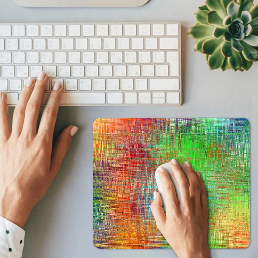 HYBXAXC Glitch Gradient Abstract Texture Gaming Small Mouse Pad Thickened  Desktop Computer Keyboard Wireless Boy Girl Gift