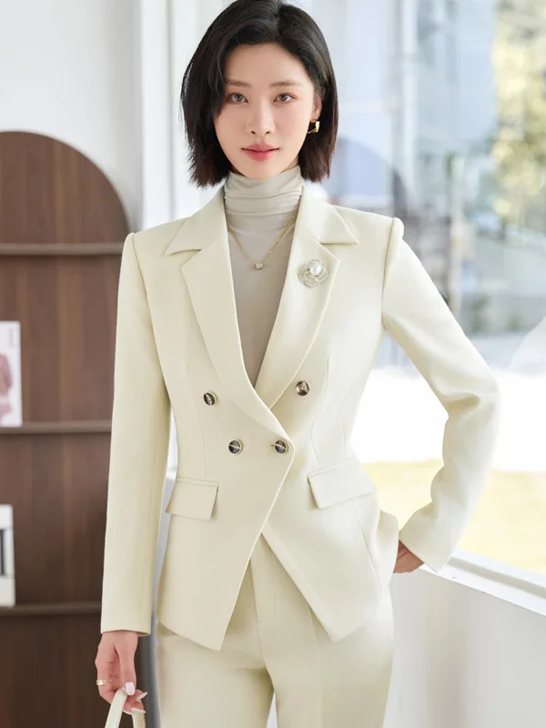 Professional Women's Suiting Set Slim Fit Interview Outfit Hostess Style Autumn Winter New Arrival Elegant Lady  Look