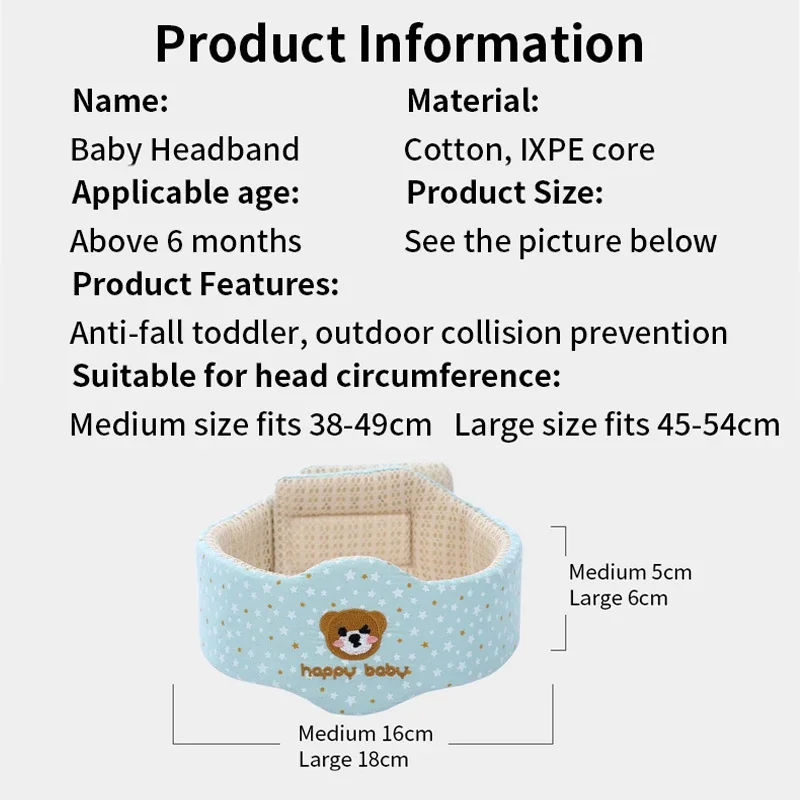 Baby Infant Toddler No Bumps Safety Helmet Head Cushion Bumper Bonnet Baby Head Protector Baby Helmet Walking Run Headband