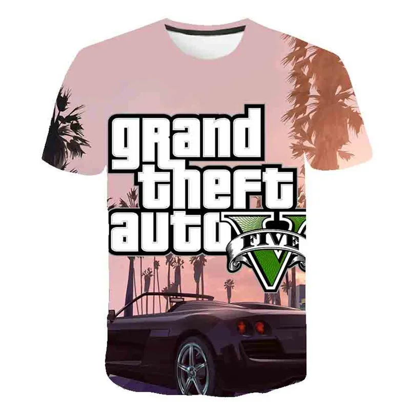 2023 Grand Theft Auto Game GTA 5 Boy Summer T Shirts Cool GTA5 girl TShirt Colorful Print GTA 5 T-shirt Tee Shirt Funny Clothing