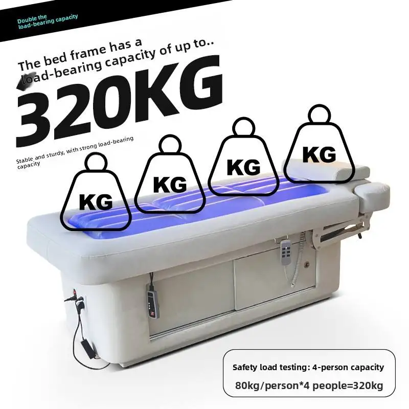 Foldable Electric Massage Bed With Adjustable Metal Frame And Synthetic Leather For Commercial Spa Salon Use