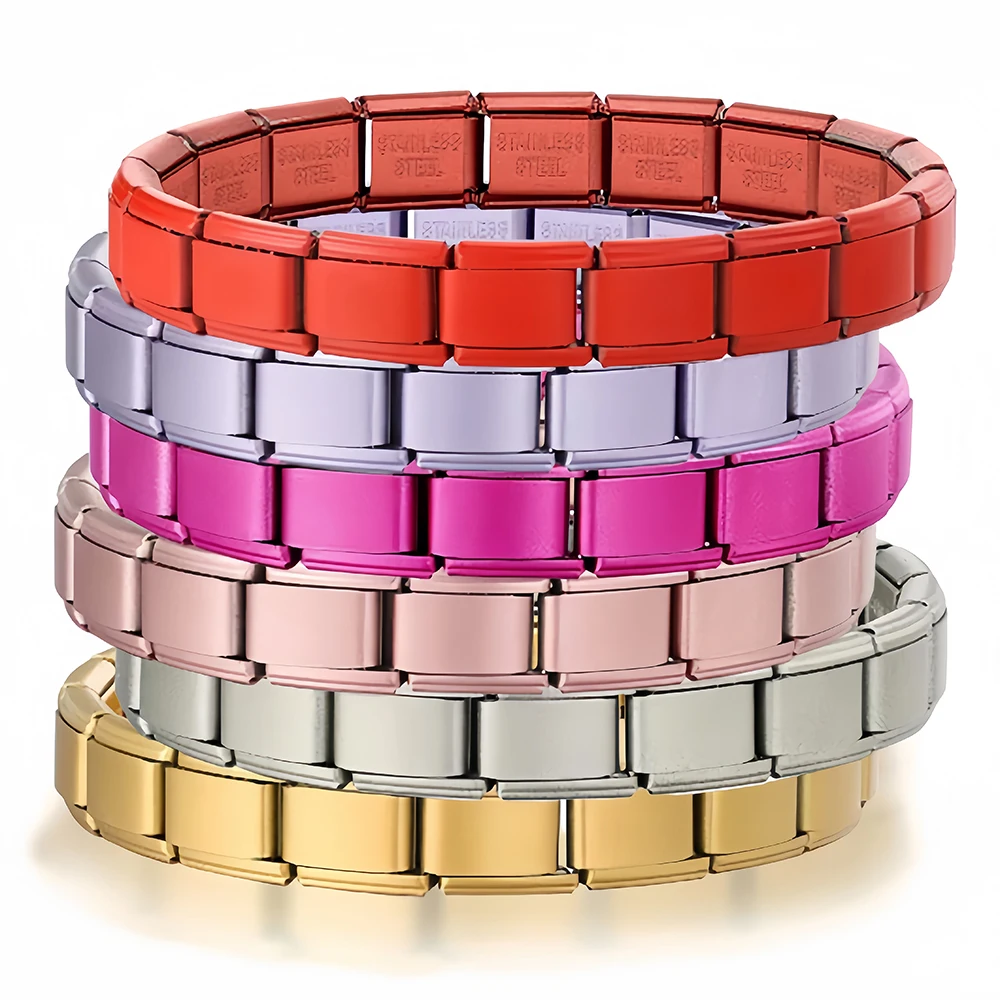 1/5 Stück Matte Italienische Charm-Verbindungsstücke, Modulare Verbindungsstücke für 9mm Armbänder, Edelstahl für DIY Armbandherstellung, Schmuckzubehör – Detail 2