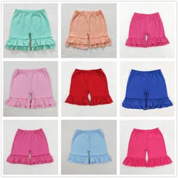 Baby Girl Summer Red Clothing Ruffle Elastic Waist Shorts Kids Wholesale Boutique Cotton Underpants Children Toddler New Clothes