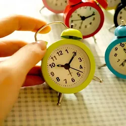 Portable Mini Alarm Clock Retro Double Bell Desk Table Clock Durable Quartz Clock Home Decoration Table Watch Desk Clock