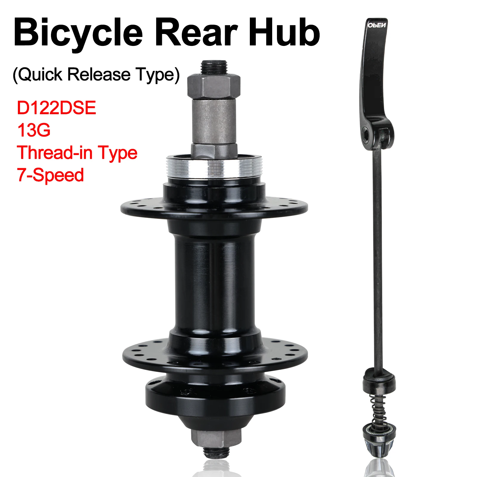 Bicycle Rotary Front Rear Tire Hub Quick Release Bike Hub 7 Speed 13G 20 Hole Rear Hub For Thread-in Rotary Freewheel Disc Brake