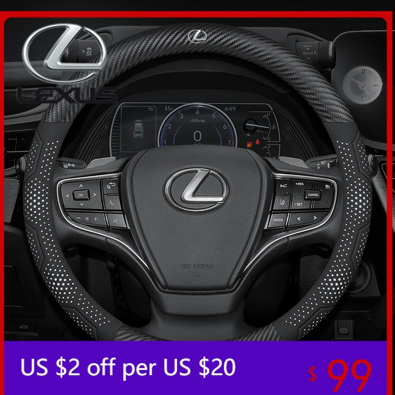 

Interior Mouldings Car Carbon Fiber Leather Steering Wheel Cover For Lexus F Sport RX300 LS500h GS300 IS300 CT200h NX300 UX300 L