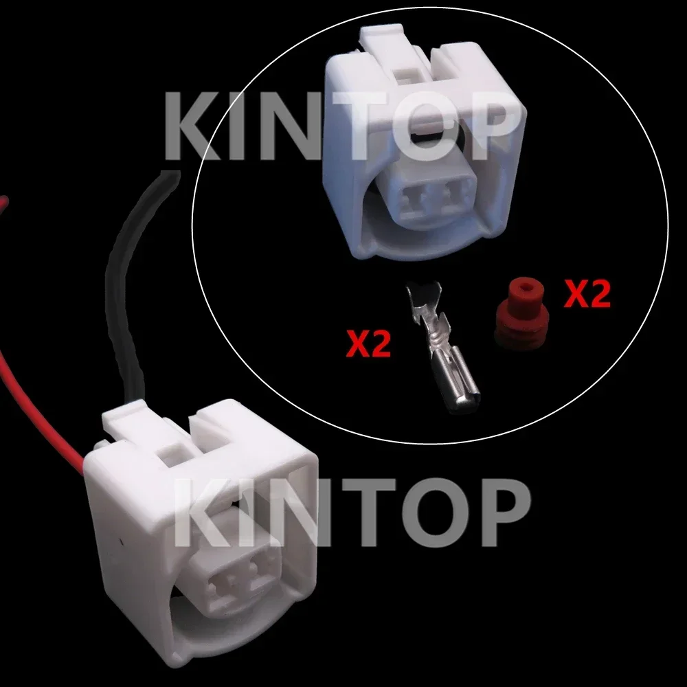 1 Set 2 Pins Automobile Plastic Housing Unsealed Connector With Wire AC Assembly Car Replacement Socket Parts Auto Wire Adapter