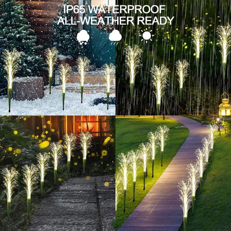 

Solar dandelion lawn Fiber optical reed courtyard decorative lamp outdoor garden terrace atmosphere atmosphere