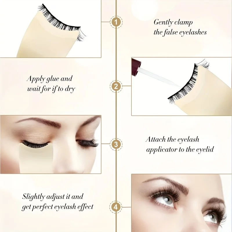 흔들림 방지 속눈썹 어플리케이터 도구 - 초보자를 위한 인체공학적 그립이 있는 전문가용 인조 속눈썹 핀셋, 손쉬운 연장 적용