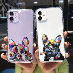 Pug Dog French Bulldog Shockproof Phone Case for iPhone 16 14 15 11 12 13 Pro Max Mini 8 7 15 Plus SE Couple Friend Cover Coques