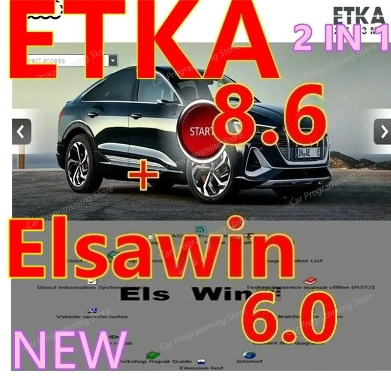 

Newest ETKA 8.6+ Elsawin 6.0 Auto Repair Etka 8.6 Software Group Vehicles Electronic Parts Catalog For V/W+AU//DI+SE//AT+SKO//DA