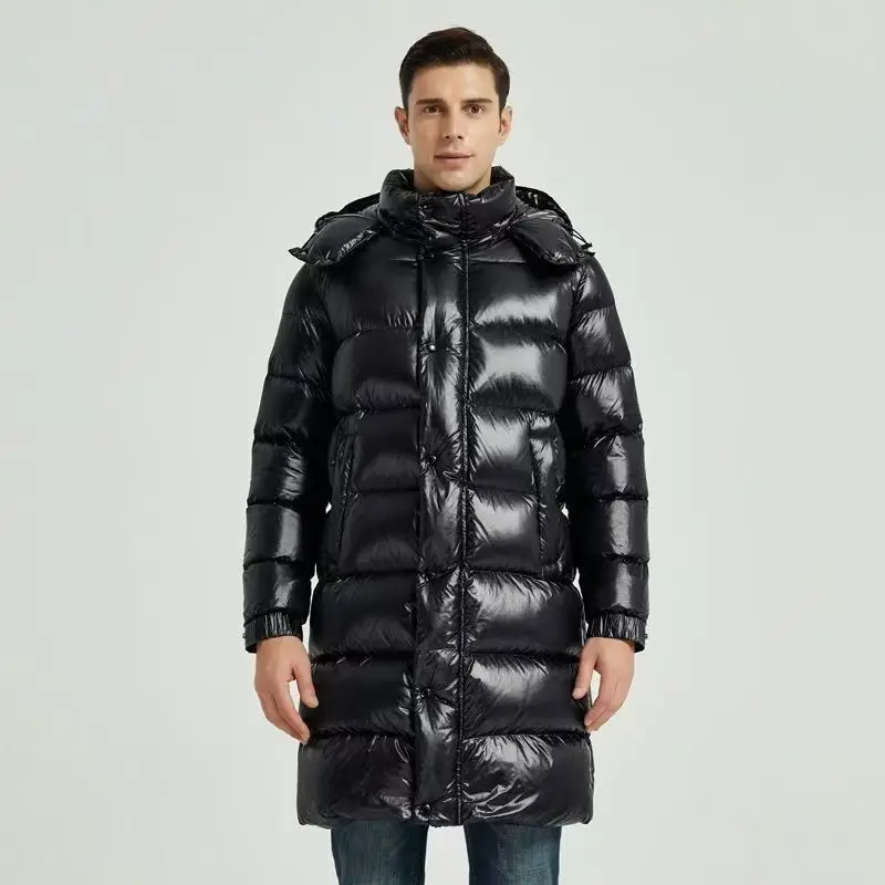 2025 nuovo arrivo inverno 90% piuma d'anatra bianca giacche con cappuccio da uomo, cappotto caldo e spesso da uomo, AL001
