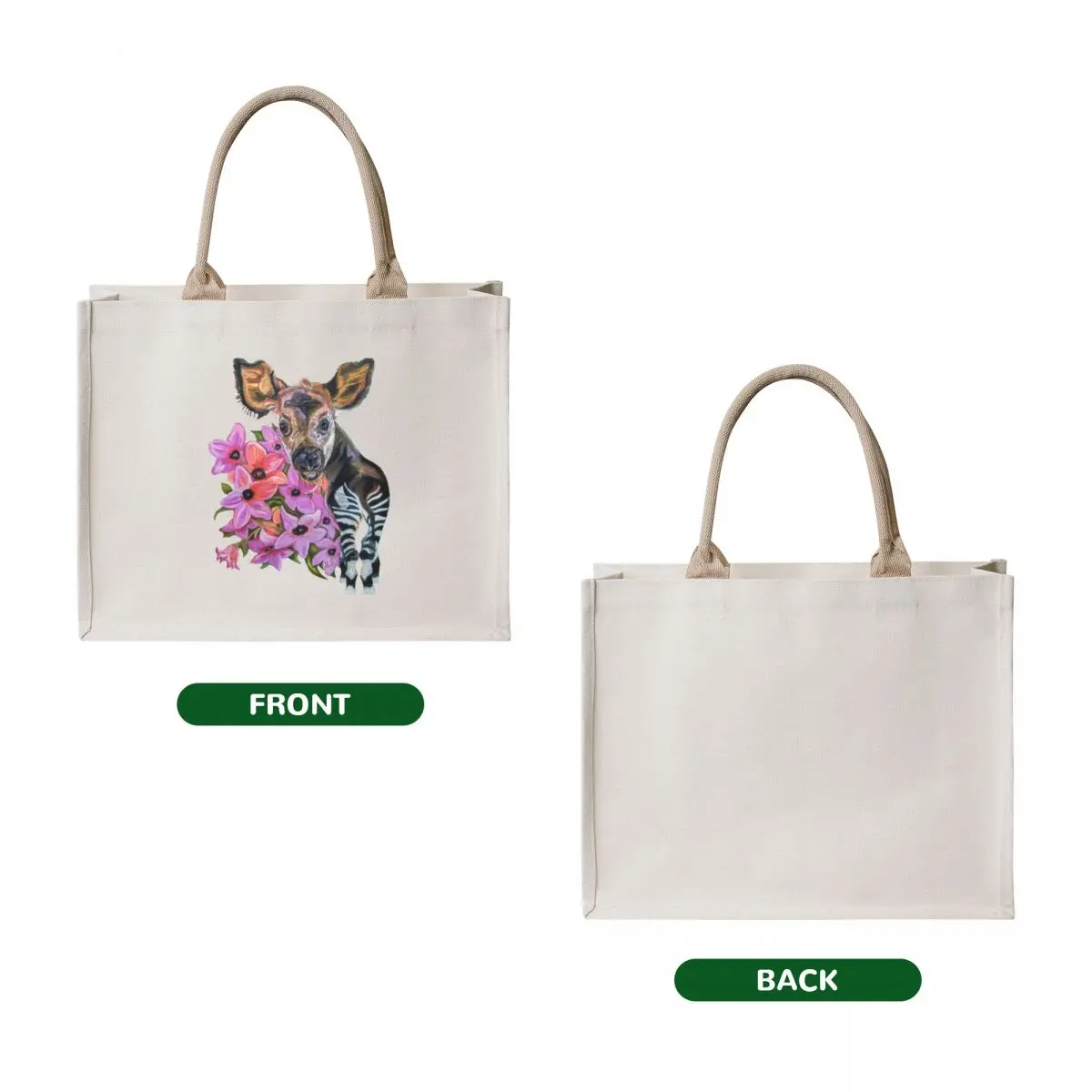 Baby Okapi Tote Bag shopper bag women canvas tote bag university bags woman 2025 ecological bags